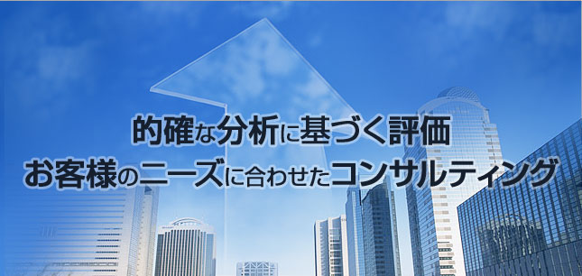 的確な分析に基づく評価　お客様のニーズに合わせたコンサルティング